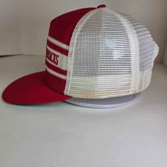 Vintage Arkansas Razorbacks Trucker Hat Mesh Snapback Made USA 70s 80s - Picture 2 of 10